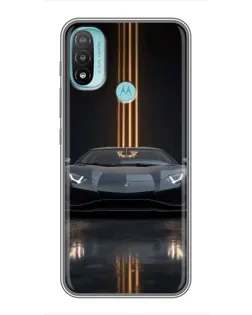 Чехол для Motorola MOTO E20 с картинкой «Lamborghini золотые линии»