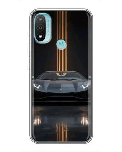 Чехол для Motorola MOTO E20 с картинкой «Lamborghini золотые линии»