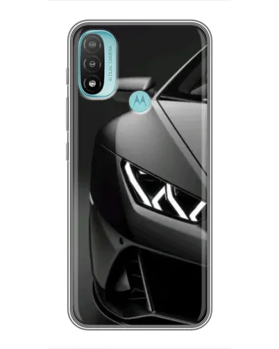 Чехол для Motorola MOTO E20 с картинкой «Lamborghini фары детализация»