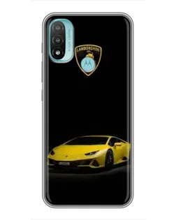 Чехол для Motorola MOTO E20 с картинкой «Lamborghini желтый акцент»