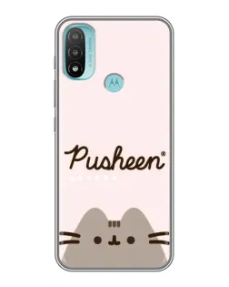 Чехол для Motorola MOTO E20 с картинкой «Pusheen логотип»