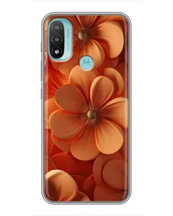 Чехол для Motorola MOTO E20 с картинкой «Оранжевый макро цветок»