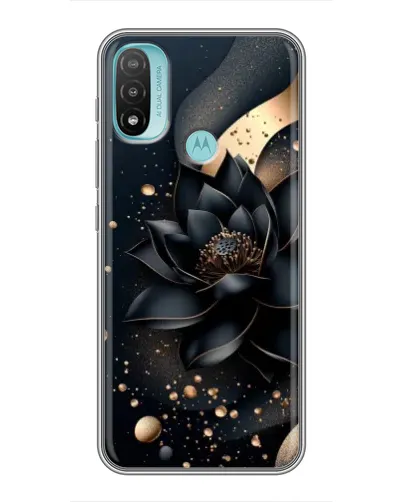 Чехол для Motorola MOTO E20 с картинкой «Черный лотос»