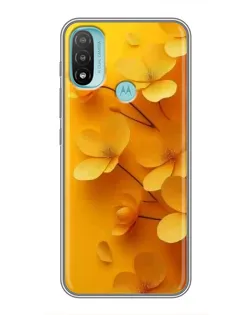 Чехол для Motorola MOTO E20 с картинкой «Золотые лепестки»