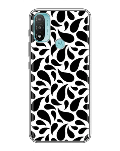 Чехол для Motorola MOTO E20 с картинкой «Контрастные черные капли»