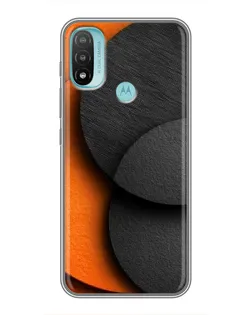 Чехол для Motorola MOTO E20 с картинкой «Геометрия оранжевых кругов»