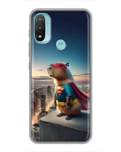 Чехол для Motorola MOTO E20 с картинкой «Капи-мен супергерой»