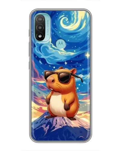 Чехол для Motorola MOTO E20 с картинкой «Капибара Ван Гога»