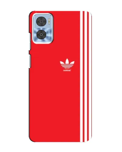 Чехол для Motorola MOTO E22 с картинкой «Красный минимализм Adidas»