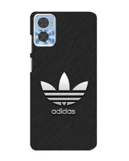 Чехол для Motorola MOTO E22 с картинкой «Adidas Карбоновая текстура»