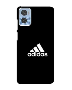 Чехол для Motorola MOTO E22 с картинкой «Черная классика Adidas»