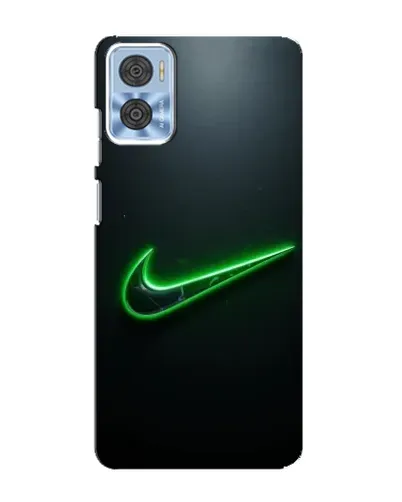 Чехол для Motorola MOTO E22 с картинкой «Неоновый контур Nike»