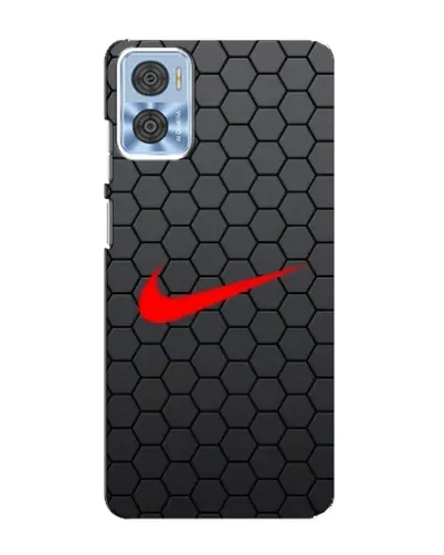 Чехол для Motorola MOTO E22 с картинкой «Nike — карбоновая сетка»