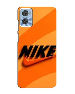 Чехол для Motorola MOTO E22 с картинкой «Оранжевый драйв Nike»