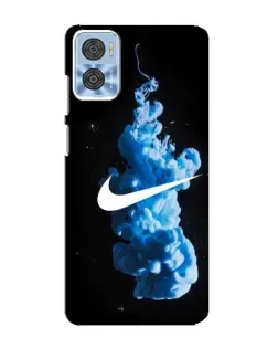 Чехол для Motorola MOTO E22 с картинкой «Nike и синий дым»