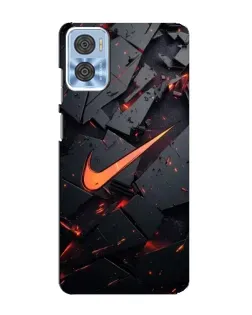 Чехол для Motorola MOTO E22 с картинкой «Nike — эффект разломов»