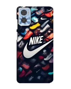 Чехол для Motorola MOTO E22 с картинкой «Коллекция кроссовок Nike»