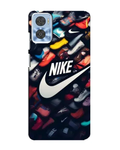 Чехол для Motorola MOTO E22 с картинкой «Коллекция кроссовок Nike»