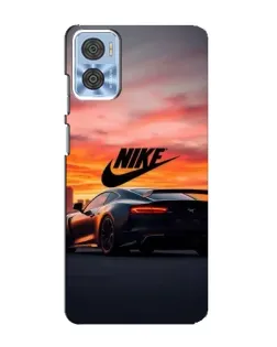 Чехол для Motorola MOTO E22 с картинкой «Nike и суперкар»