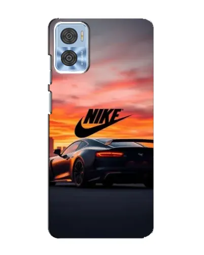 Чехол для Motorola MOTO E22 с картинкой «Nike и суперкар»