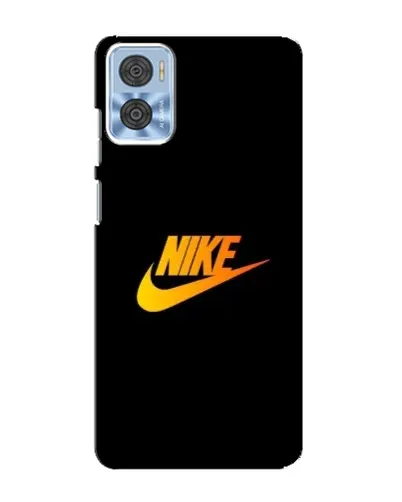 Чехол для Motorola MOTO E22 с картинкой «Золотой логотип Nike»