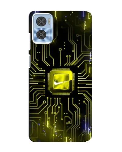 Чехол для Motorola MOTO E22 с картинкой «Nike — золотая искра»