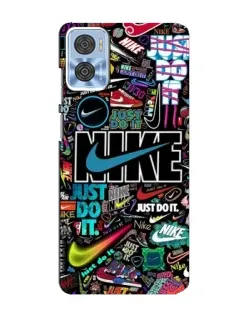 Чохол для Motorola MOTO E22 з картинкою «Яскравий колаж Nike»