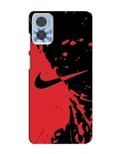 Чохол для Motorola MOTO E22 з картинкою «Червоні бризки Nike»