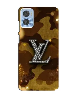Чехол для Motorola MOTO E22 с картинкой «Камуфляжный Louis Vuitton»