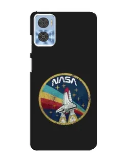 Чехол для Motorola MOTO E22 с картинкой «NASA — эмблема миссии»