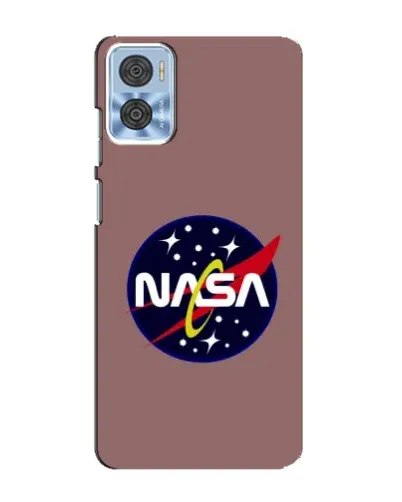 Чехол для Motorola MOTO E22 с картинкой «NASA — ретро космос»