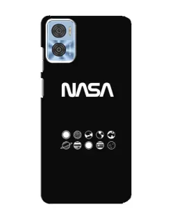 Чехол для Motorola MOTO E22 с картинкой «NASA — технический принт»