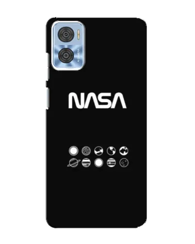 Чехол для Motorola MOTO E22 с картинкой «NASA — технический принт»