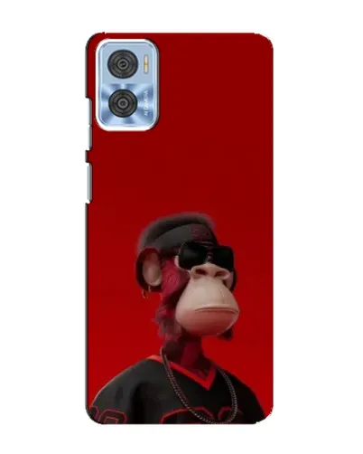 Чехол для Motorola MOTO E22 с картинкой «Bored Ape в красном» Чехол для Motorola MOTO E22 с картинкой «Bored Ape в красном»