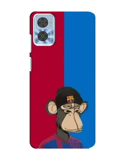 Чехол для Motorola MOTO E22 с картинкой «Bored Ape — фанат Барсы»