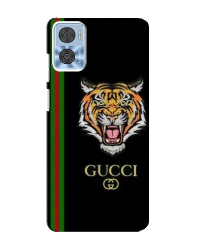 Чехол для Motorola MOTO E22 с картинкой «Тигр Gucci»