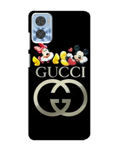 Чехол для Motorola MOTO E22 с картинкой «Gucci — герои Disney»