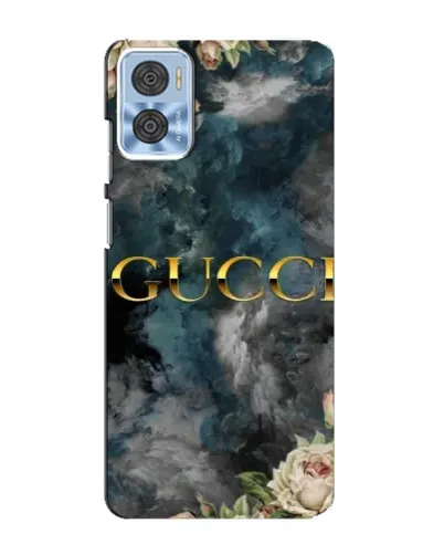 Чехол для Motorola MOTO E22 с картинкой «Абстрактные цветы Gucci»