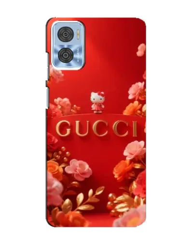 Чехол для Motorola MOTO E22 с картинкой «Gucci — золотой сад»
