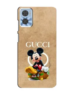 Чехол для Motorola MOTO E22 с картинкой «Микки Маус Gucci — крафт»