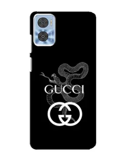 Чехол для Motorola MOTO E22 с картинкой «Gucci — серебряная змея»