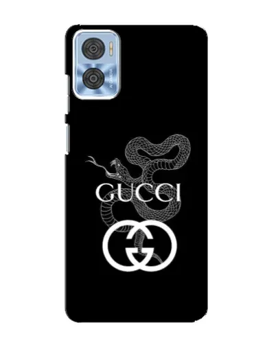 Чехол для Motorola MOTO E22 с картинкой «Gucci — серебряная змея»