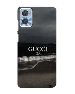 Чехол для Motorola MOTO E22 с картинкой «Gucci — морской прибой»