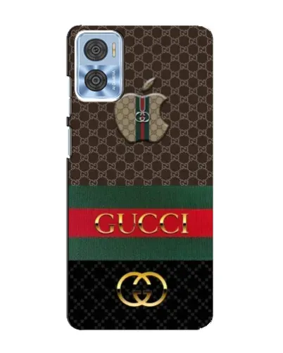 Чехол для Motorola MOTO E22 с картинкой «Gucci — брендированный десерт»