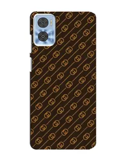 Чехол для Motorola MOTO E22 с картинкой «Gucci — золотые диагонали»