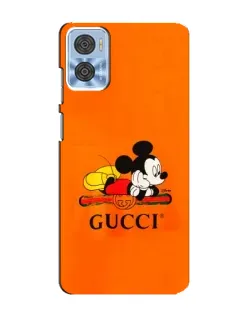 Чехол для Motorola MOTO E22 с картинкой «Микки Маус Gucci — оранж»