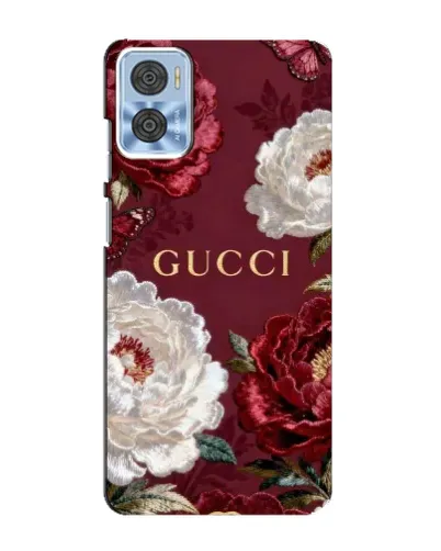 Чехол для Motorola MOTO E22 с картинкой «Gucci — бордовые розы» Чехол для Motorola MOTO E22 с картинкой «Gucci — бордовые розы»