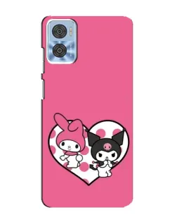 Чехол для Motorola MOTO E22 с картинкой «Kuromi и My Melody»