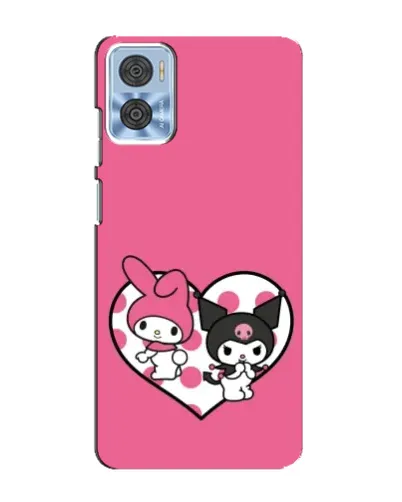 Чехол для Motorola MOTO E22 с картинкой «Kuromi и My Melody» Чехол для Motorola MOTO E22 с картинкой «Kuromi и My Melody»