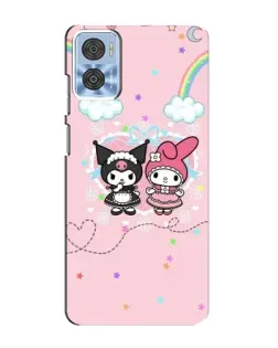 Чехол для Motorola MOTO E22 с картинкой «My Melody и Kuromi»